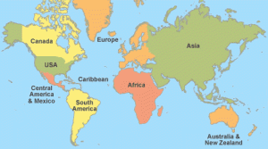 Image One, Geoscience News and Information: Shows the location of Asia on the world map.